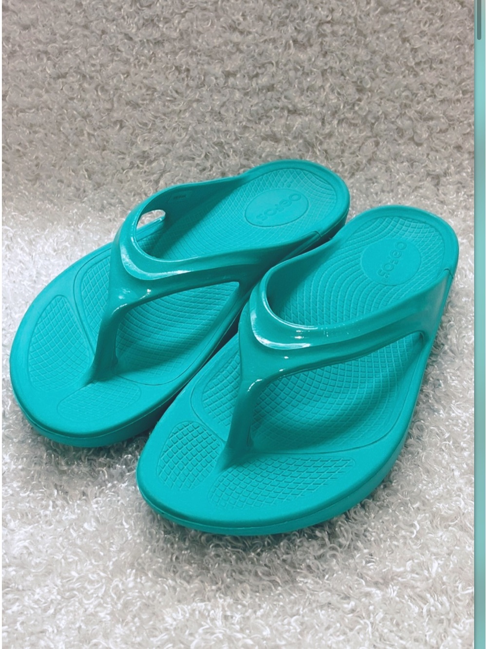 OOFOS Women's Teal Flip Flop Sandals